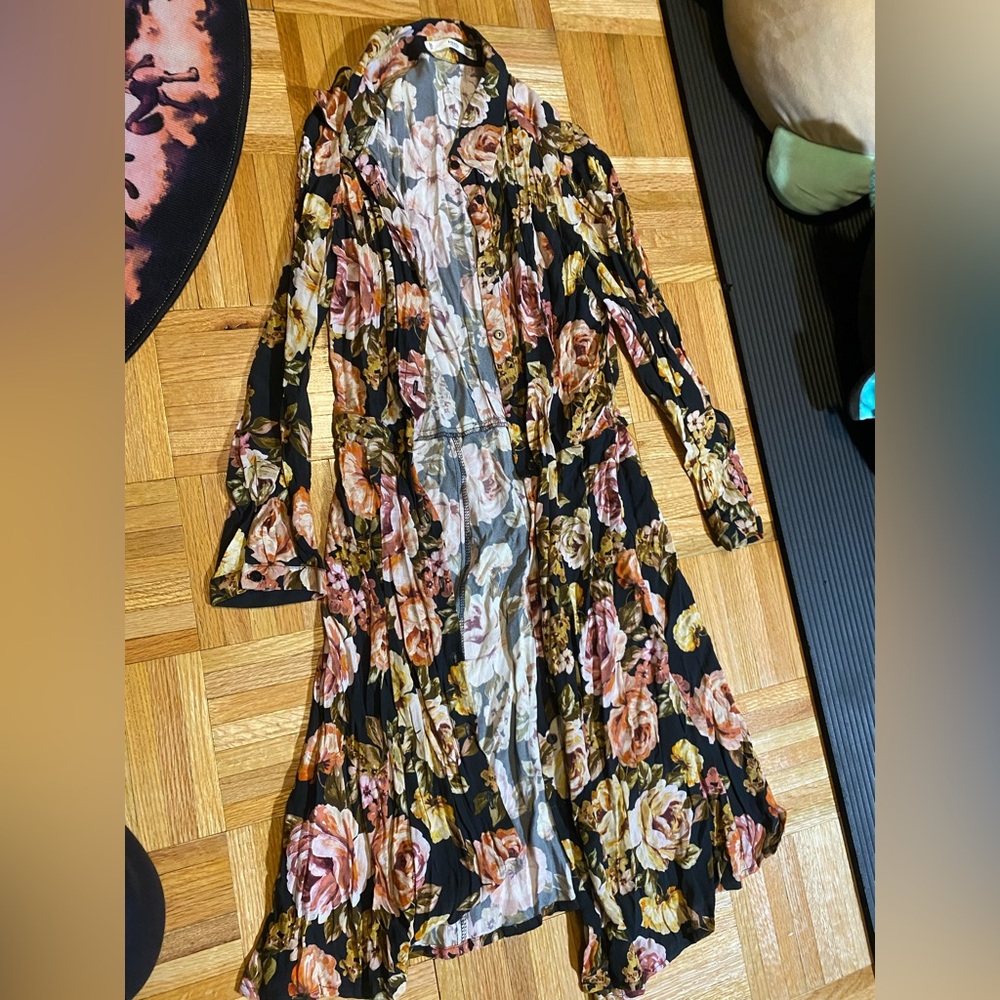 Mango dress flowers design tight at the back with collar size 2